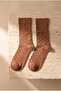 Dark brown men's sock with line pattern - 3