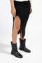 Black Genuine Leather Round Toe Belt Buckle Detailed Thin Sole Boots - 4