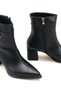 Aurora Flora Women's Pointed Toe Heeled Boots 0012021 Black Skin - 6