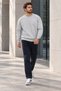 Men's 2-Pack Crew Neck Basic Casual Sweatshirt - Gray Melange & Brown - 5