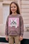Cat Printed Crew Neck Oversize Sweatshirt