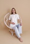 Natural Blue Short Sleeve Maternity and Pregnancy Pajama Set, Set of 3 - 3