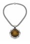 Brown Detailed Steel Necklace with Rudder Figure – Nautical Themed Medallion Design - 2