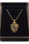 Gold and Steel Color Geometric Figure Shield Design Chain Necklace - 3