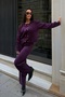 Women's Plum Stylish Buttoned Soft Textured Knitwear Set - 2
