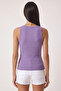 Ribbed Thick Strap Knitted Undershirt Lhj0001 Lila - 3