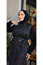 Long Quilted Black Women's Vest with Front Zipper Pockets and Lining - 3
