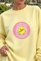 Women's Oversize Sweatshirt Dress Dangerous Chick Printed Yellow – Long Length, 3 Thread Pile Fleece - 3
