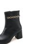 Elara Vera Women's Pointed Toe Heeled Boots 0012017 Black Skin - 2
