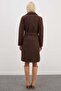 Belted Double-Breasted Collared Long Cashmere Coat - 8