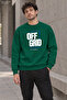 Men's Black Off Grid Written Crew Neck Casual Regular Fit Sweatshirt