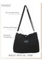 Women's Crossbody Canvas Bag, Large Capacity One Shoulder Messenger Tote Bag, Casual Solid Color Ver - 6