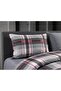 Plaid Patterned Single Premium Duvet Cover Set with Elastic Sheets - 2