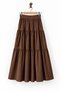 Coffee Layered Long Poplin Skirt - 2