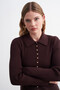 Knitted Detailed Peplum Knitwear Cardigan - 3
