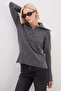 Half Buttoned Baby Collar Knit Sweater - 5