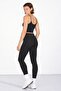 Women's black high waist stretchy leggings - 3