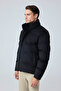 Men's Waterproof Velvet Puffer Inflatable Coat Black 4346Dngr - 4