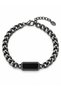 Black Thick Chain Plate Detailed Adjustable Modern Bracelet - 2