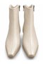 Women's Beige Leather Daily Short Heeled Boots