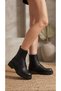 Thick Sole Zippered & Laced Water & Cold Resistant Women's Boots Fur Stitched Sole Orthopedic