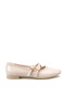 Adara Pia Women's Ballerinas 0012904 Beige Wrinkled Patent Leather - 5