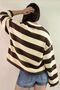 100% Cotton Oversize Striped Sweatshirt - 3