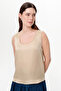 Round Neck Satin Surface Openwork Regular Blouse - 2