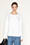 Isalore women's 100% organic cotton round neck buttoned white blouse - 4