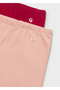 Baby Girl Basic 2-Piece Leggings Set Red Pink 702 - 4