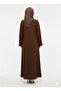 Rizqé Mahogany Serenity Chocolate Brown Minimalist Modest Trim Abaya - 2