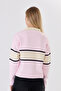 Women's Polo Neck Striped Oversize Knitwear Sweater - 7