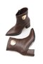 Alya Lila Women's Pointed Toe Heeled Boots 0012019 Brown Skin - 3