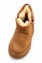 Women's Tan Suede Fur Boots Thick Platform Sole Winter Casual Ankle Boots - 5