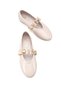 Larissa Gala Women's Ballerinas 0012602 Beige Wrinkled Patent Leather - 2