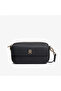 Women's Detachable Crossbody Strap Th Monogram Textured Black Shoulder Bag