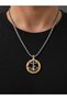 Sailor Anchor Figured Silver Color Chain Necklace with Gold Detail Stylish Accessory