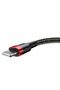 Cablu USB Lightning Cafule 2.4A 0.5m (negru/roșu) - 4