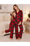 Anne Ki Cotton Soft Plaid Button-Down Long-Sleeve Suede Pajama Set (the Price Is for One Set) - 2