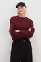 3 Thread Basic Ribbed Crop Sweatshirt - 6