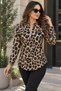 Timeless Elegance Women's Judge Collar Patterned Zipper Long Sleeve Single Jersey Blouse - 5