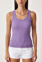 Ribbed Thick Strap Knitted Undershirt Lhj0001 Lila - 2