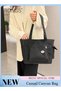 Women's Canvas Bag Large Capacity One Shoulder Messenger Tote Bag Casual Solid Color Versatile Work