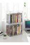 Clear Acrylic DVD Storage Organizer Boxes, 2Pcs Durable Disc Holder, Fits Up to 34 Cases Each, Stack - 6