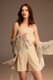 Viscose morning gown bustier shorts set bm-1940