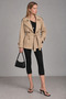 Double-Breasted Collared Short Trench Coat with Belt |   Mkw3811572-1