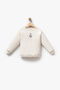 Boy's Plush Jacket, Printed Sweatshirt and Wide-Legged Jean Pants 3-Piece Set 8301 Wnt - 3