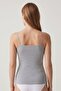 Women's Gray Melange Bambo Rope Strap Tank Top - 3