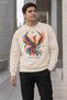 Men's Emerald Phoenix Printed Crew Neck Casual Regular Fit Sweatshirt