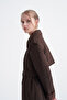 Belted Double-Breasted Long Brown Trench Coat 14126 - 4